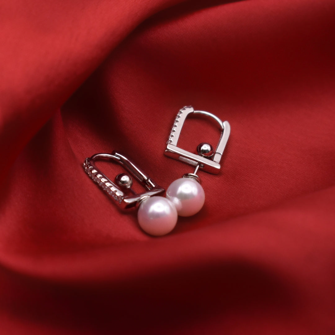 Timeless Pearl Drop Sterling Silver Earrings
