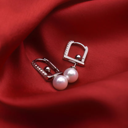 Timeless Pearl Drop Sterling Silver Earrings