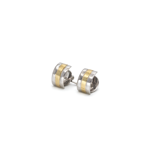 Linea Duo Modern Two-Tone Studs