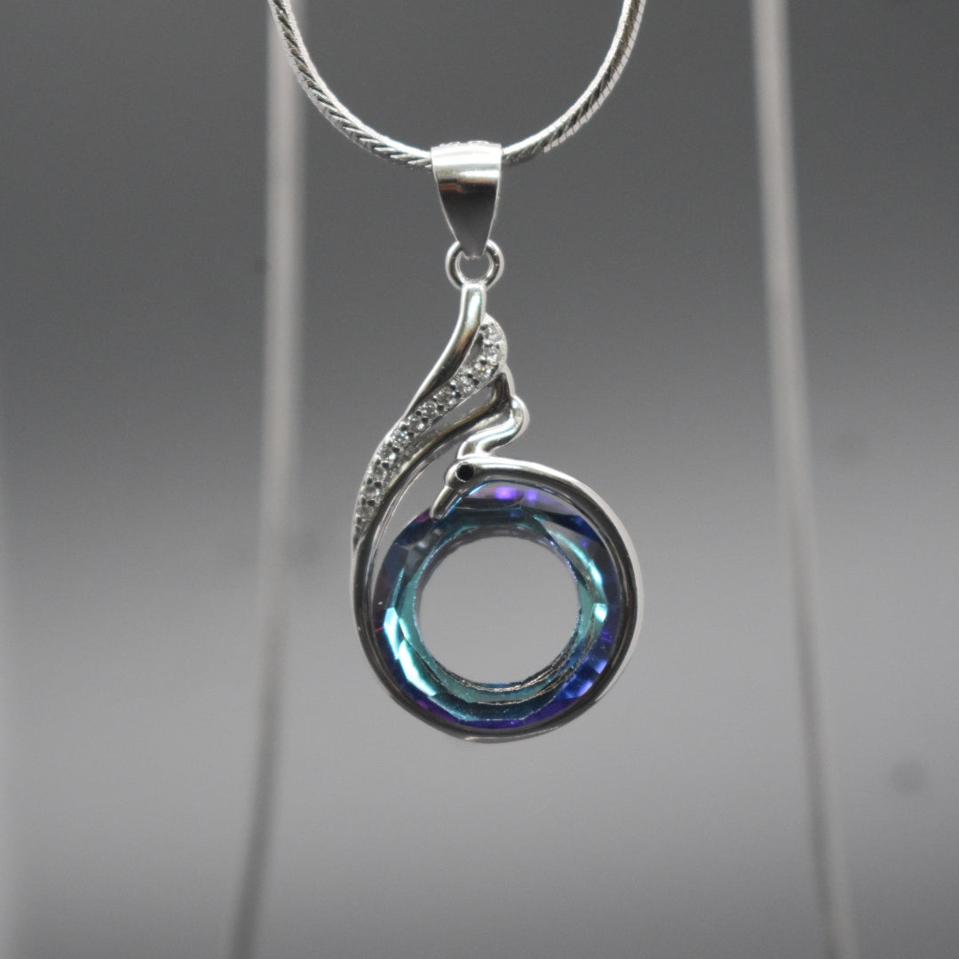 Azure Orbit Silver Pendant